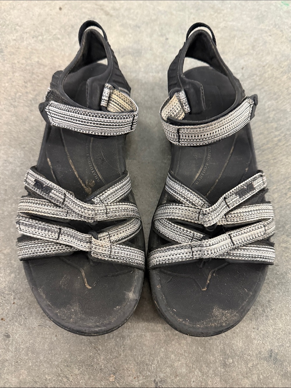 Teva Black Sandals with Gray Straps